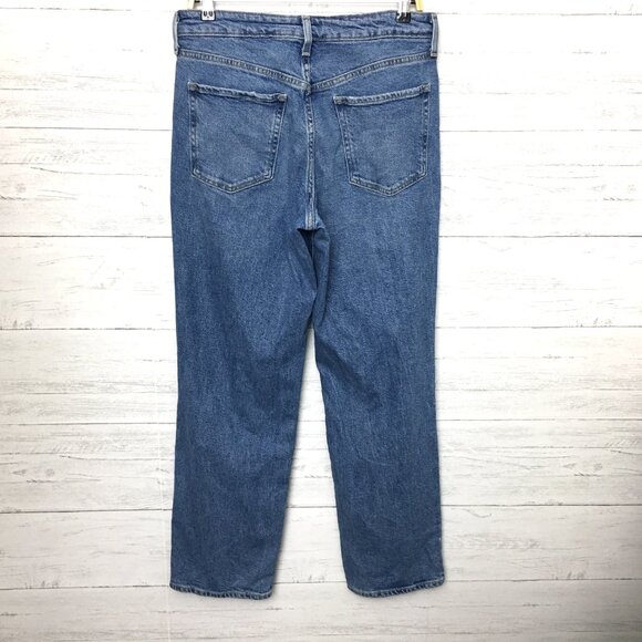 Old Navy Jeans OG Loose High Rise Distressed Stretch Size 10 length 31" - Picture 2 of 8